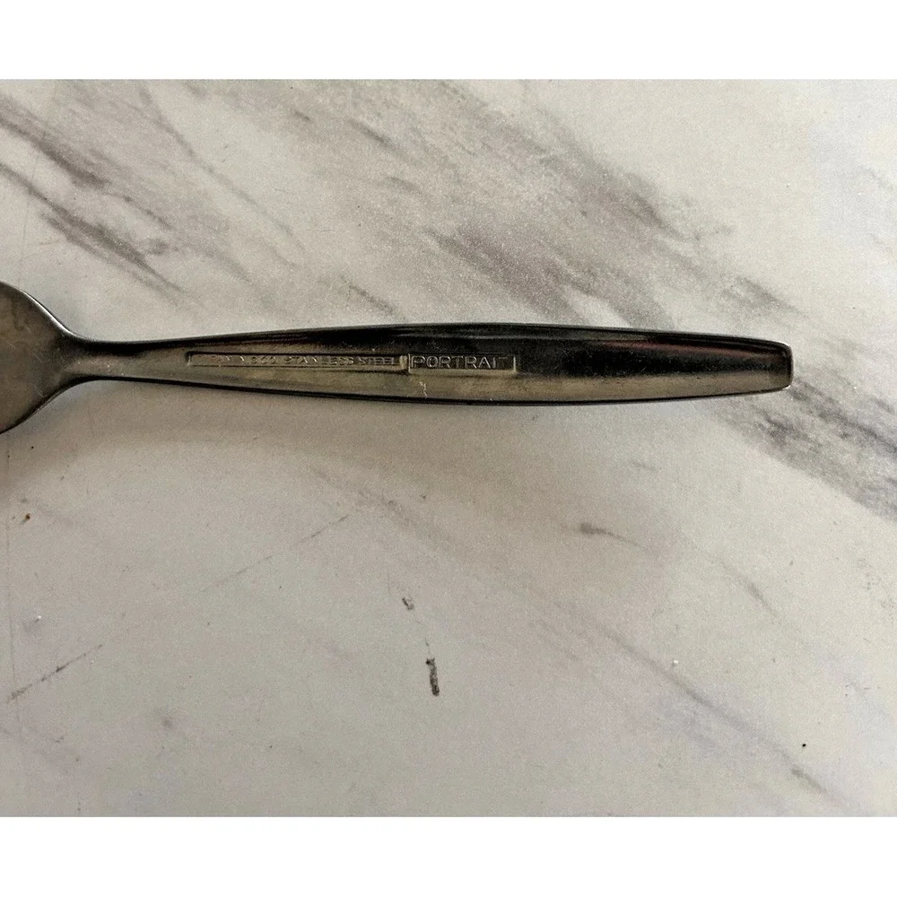 Vintage N.S. Co. Japan Portrait Salad Cocktail Fork Stainless Steel 6
